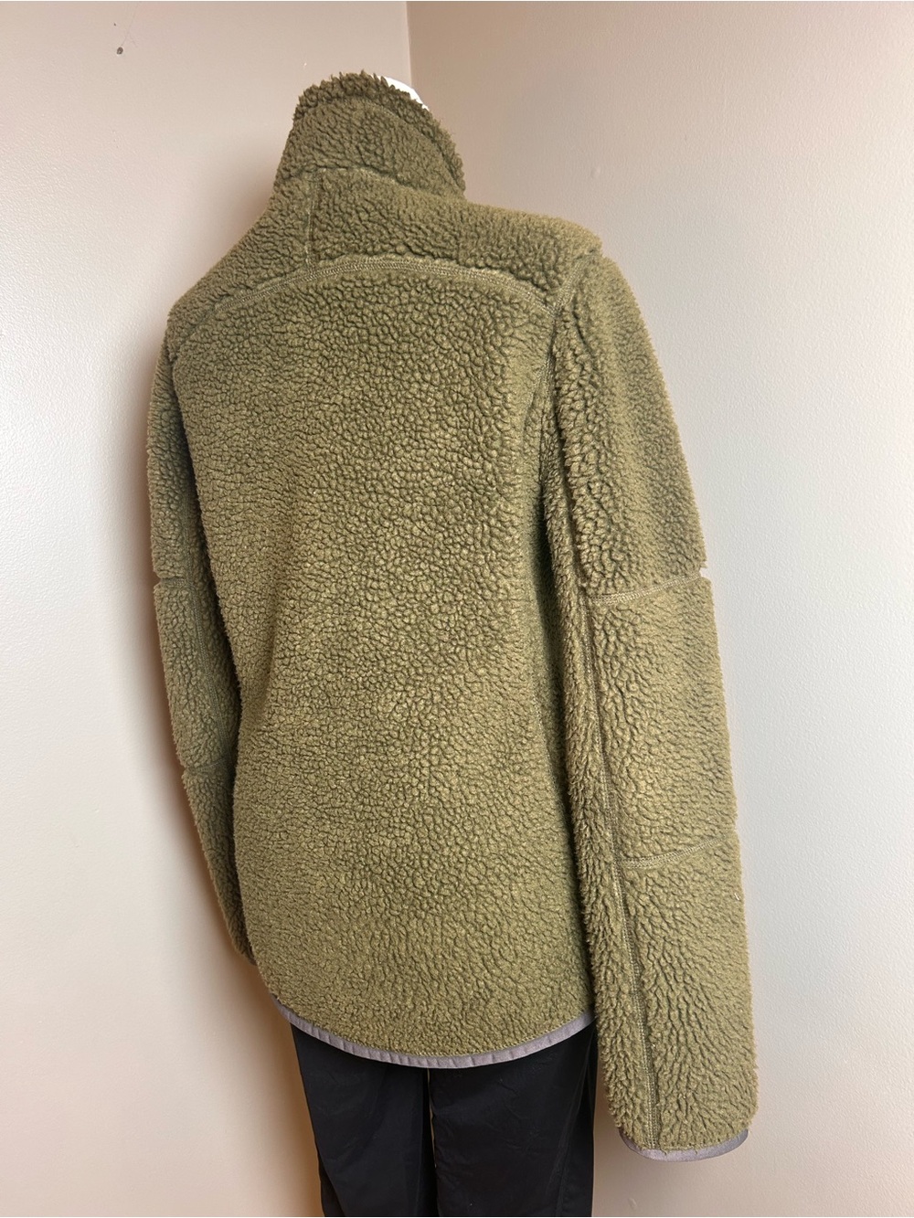 L.L. Bean Olive Green Teddy Fleece Jacket XXS - Picture 9 of 15
